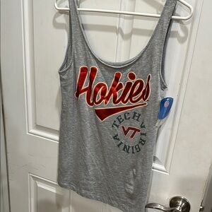 NWT Virginia Tech Hokies Sexy Grey Tank Foil Logo